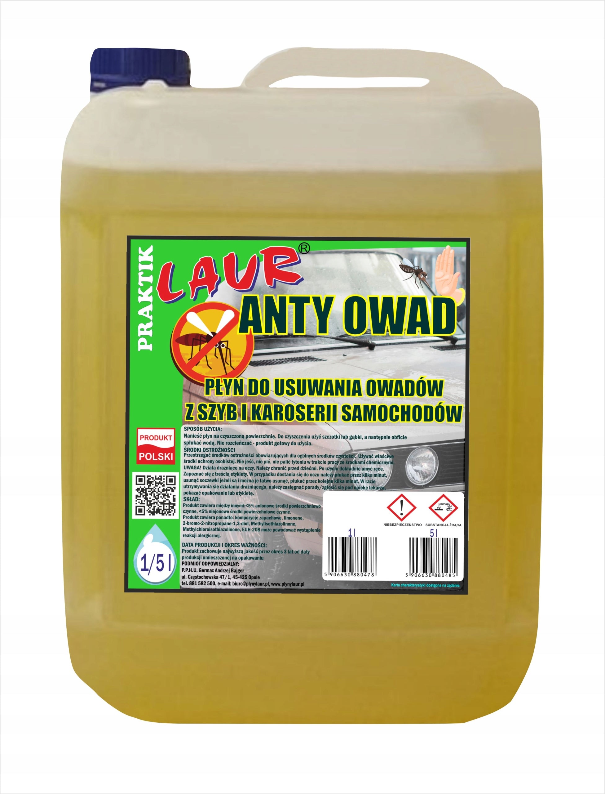 LIQUID FOR REMOVING INSECTS FROM WINDOWS AND CAR BODIES ANTI-INSERT (OP.5L) Laur Manufacturer's catalog number LAUR