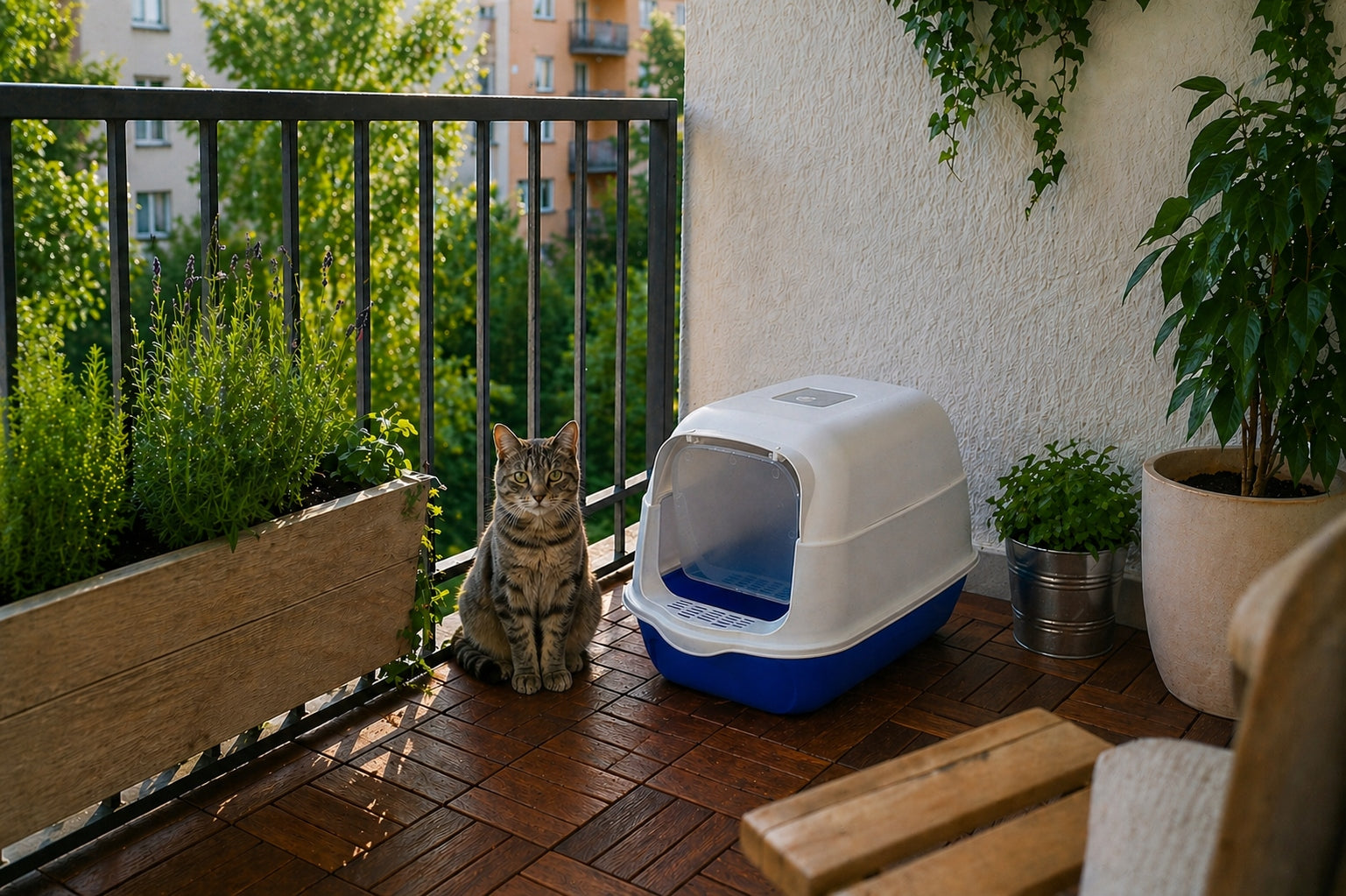 LITTER BOX CLOSED FOR CAT WITH FILTER+BLADE LARGE BLUE DESIGN COMFORT Brand no brand
