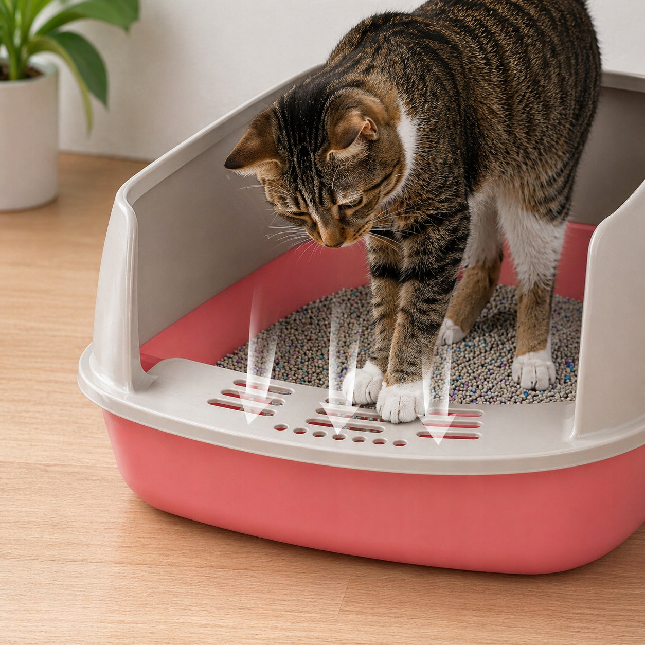 LITTER BOX CLOSED FOR CAT WITH FILTER+BLADE LARGE XL PINK DESIGN COMFORT Kind closed litter box
