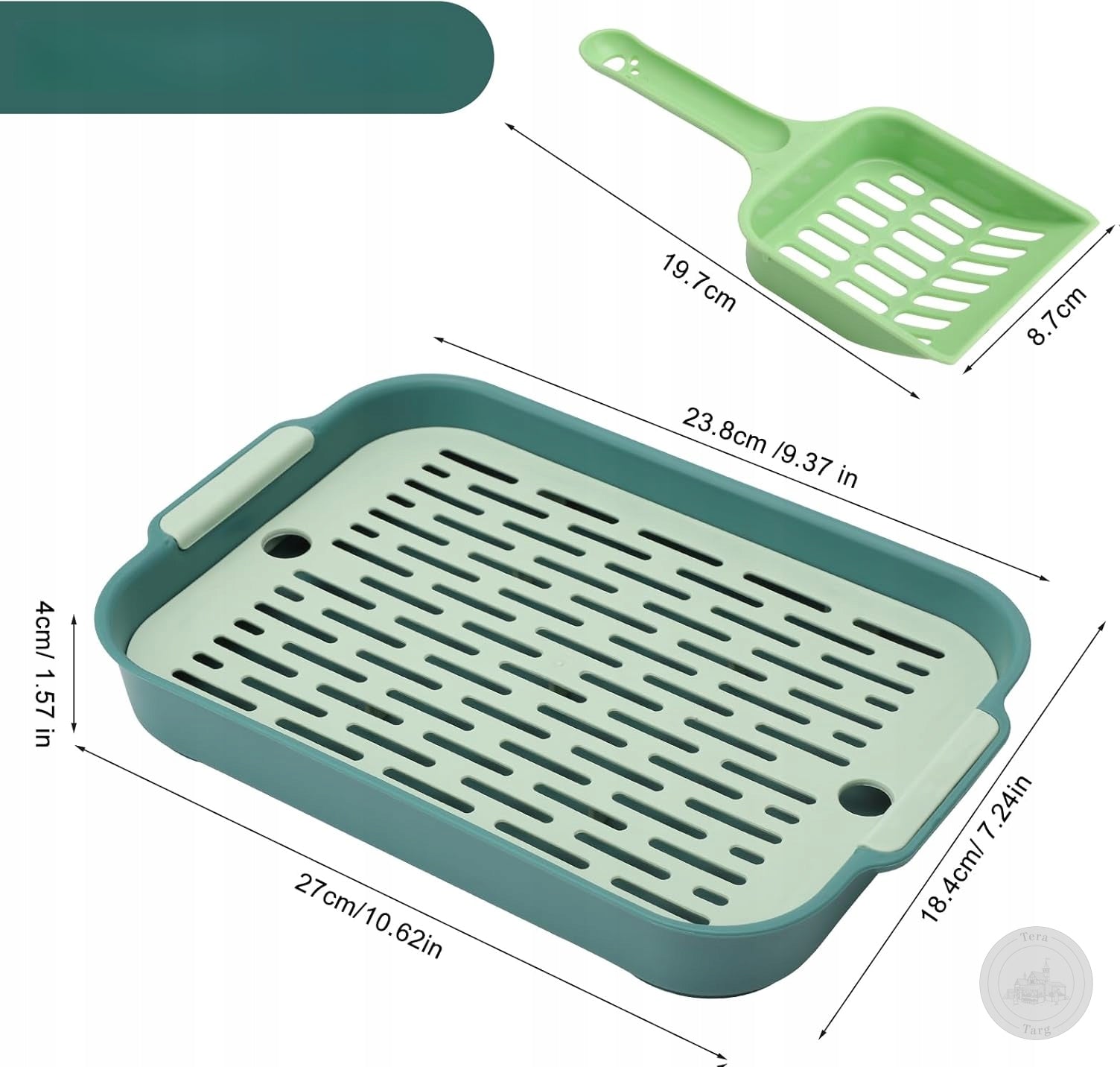 LITTER BOX FOR RABBIT RODENTS CORNER TOILET GREEN SMALL TRAY Brand no brand