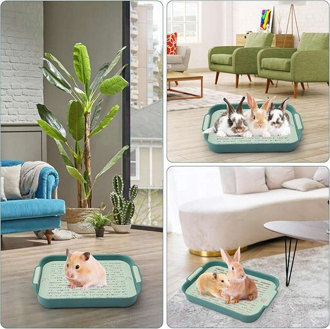 LITTER BOX GUINEA PIG RABBIT TOILET SMALL GREEN EASY CLEANING Length 27 cm
