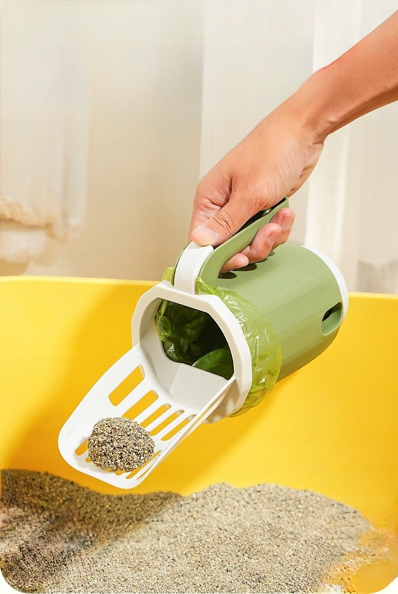 LITTER BOX PADDLE WITH CONTAINER QUICK CLEANING LITTER + FREEBIE Color yellow