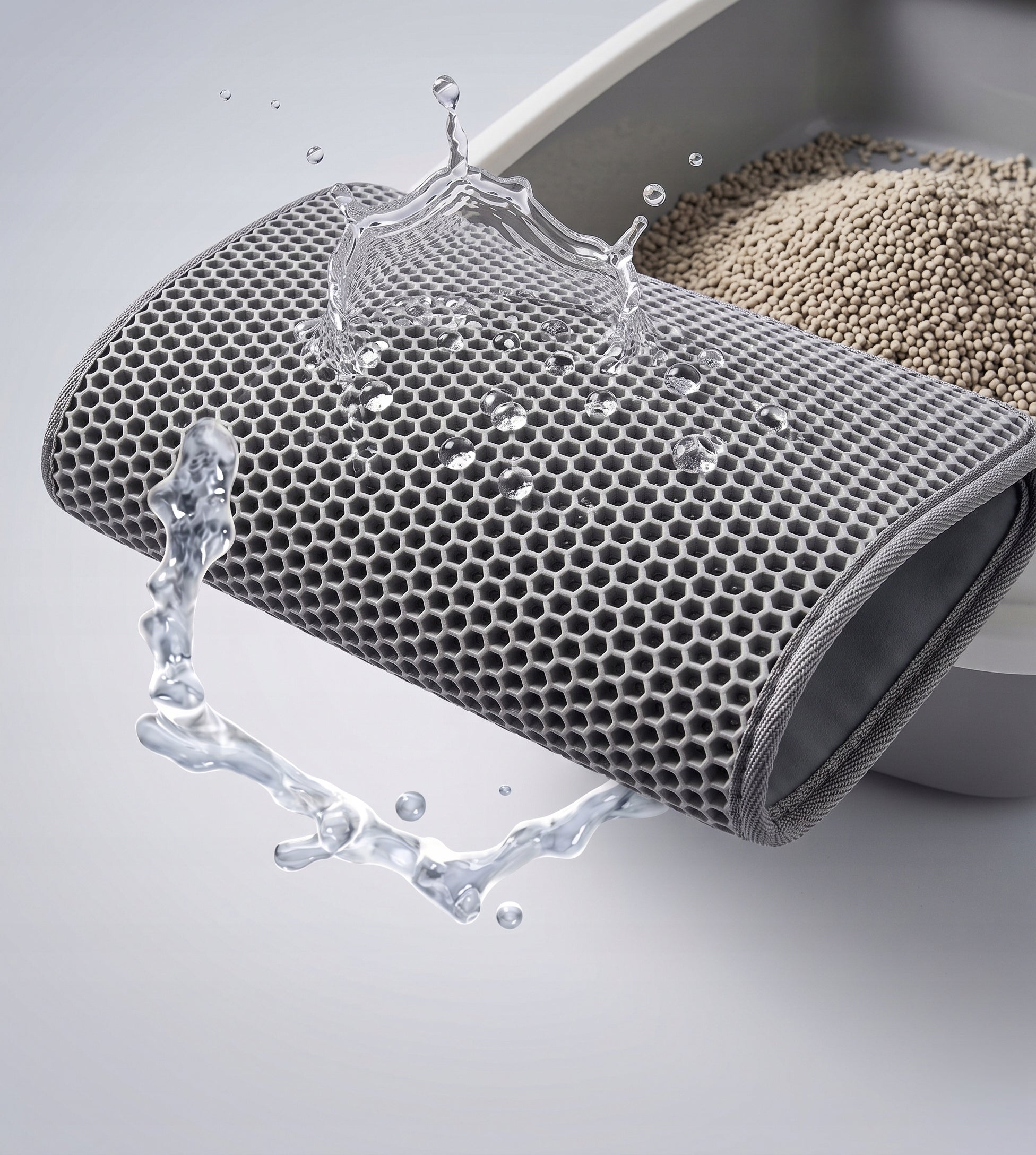 LITTER BOX WIPER MAT 45x60cm GREY PRACTICAL SOLUTION FOR LITTER! Brand DAZAPETS