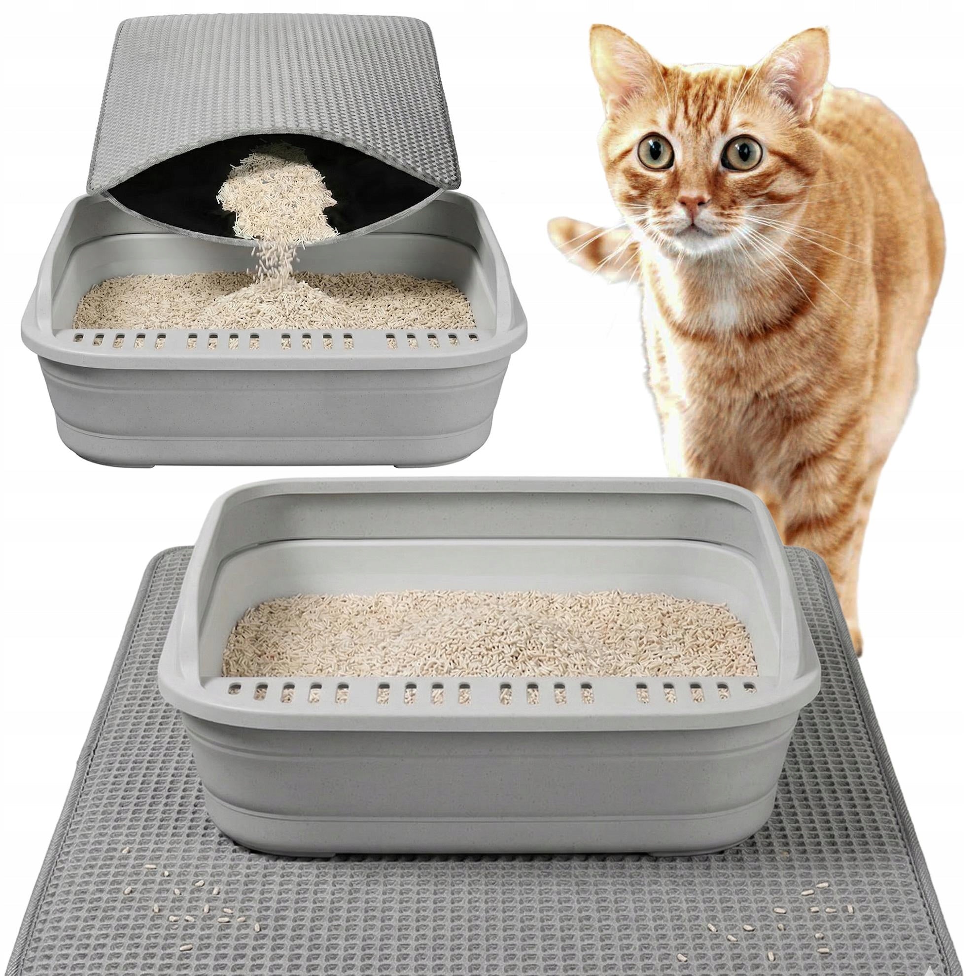 LITTER BOX WIPER MAT 45x60cm GREY PRACTICAL SOLUTION FOR LITTER!