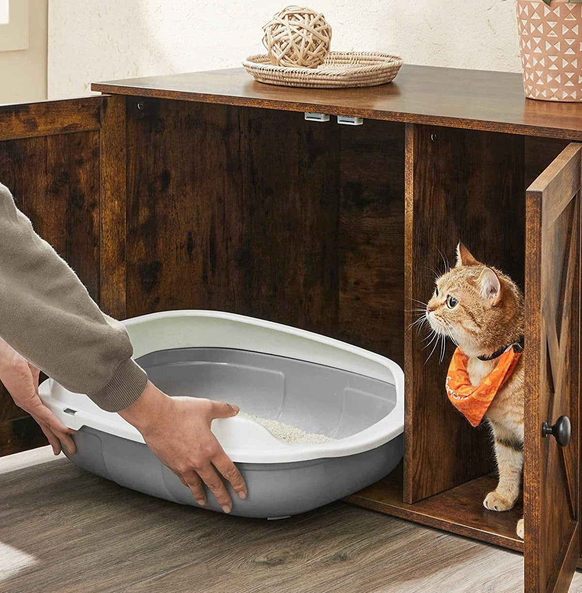 LITTER BOX cat bed chest of drawers country style 53 x 80 x 49,2 cm Brand Feandrea by Songimcs