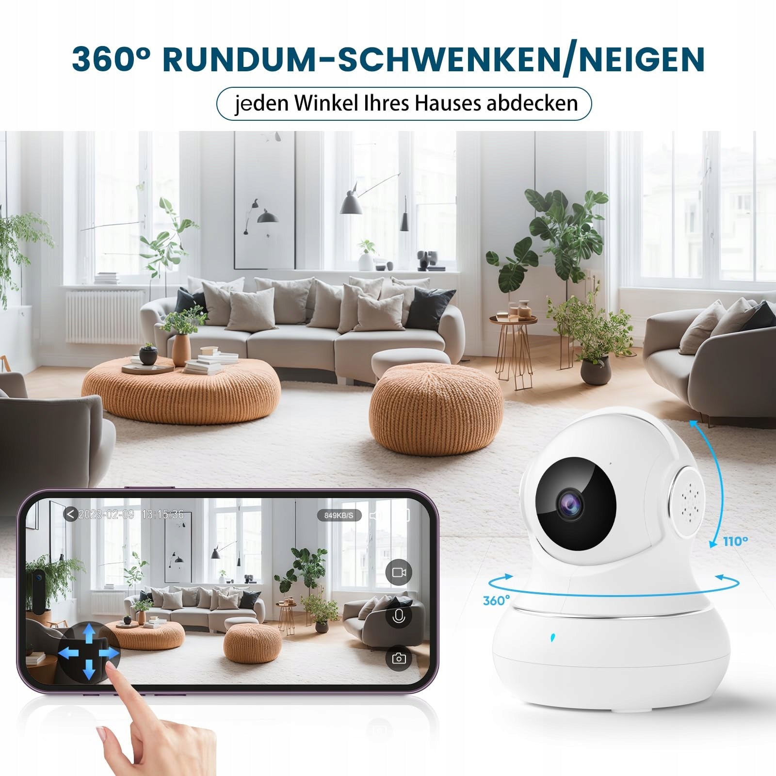 LITTLE ELF Indoor Camera 2K Babyphone 360° WiFi Audio Night Alexa Packaging status original