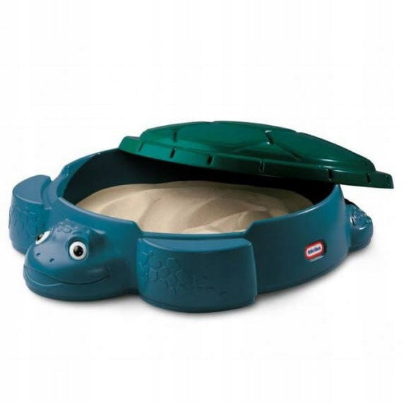 LITTLE TIKES TURQUOISE GARDEN SANDBOX WITH TURTLE COVER 2 SEATS 1+ Manufacturer code 174094