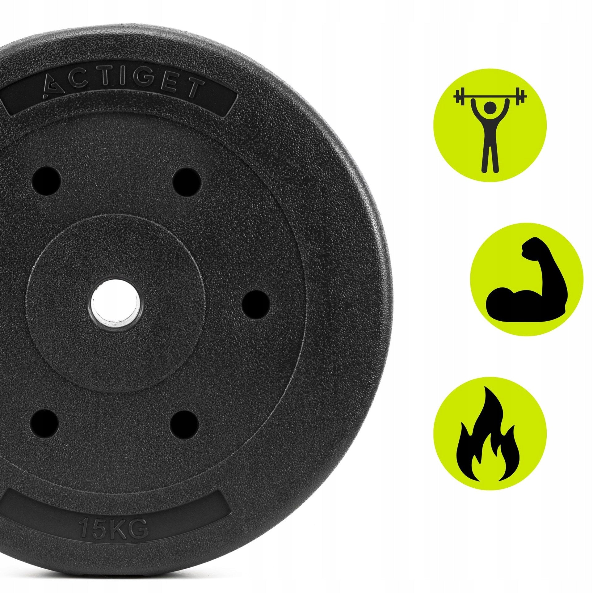 LOAD PLATE 15kg BARBELL DISC 29mm BITUMINOUS DUMBBELLS COMPOSITE Kind vinyl