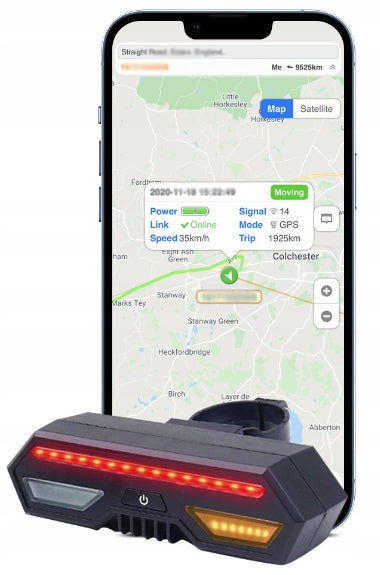 LOCATOR GPS ST908 + TURN SIGNALS LED STOP BIKE APP WITHOUT SUBSCRIPTION Color black