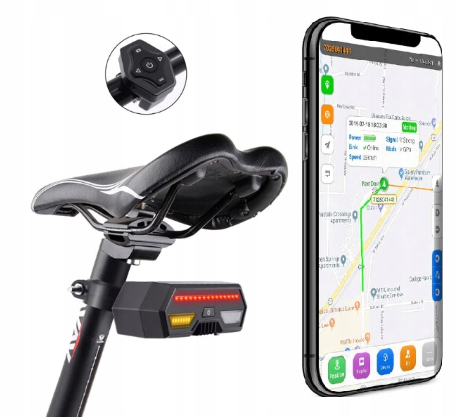 LOCATOR GPS ST908 + TURN SIGNALS LED STOP BIKE APP WITHOUT SUBSCRIPTION