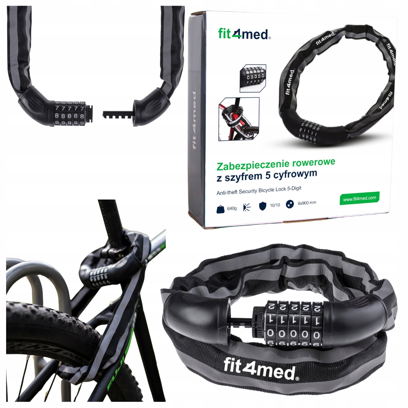 LOCK SECURING BICYCLE CHAIN ON BIKE MOTOR LOCK CIPHER Manufacturer code ET-01X