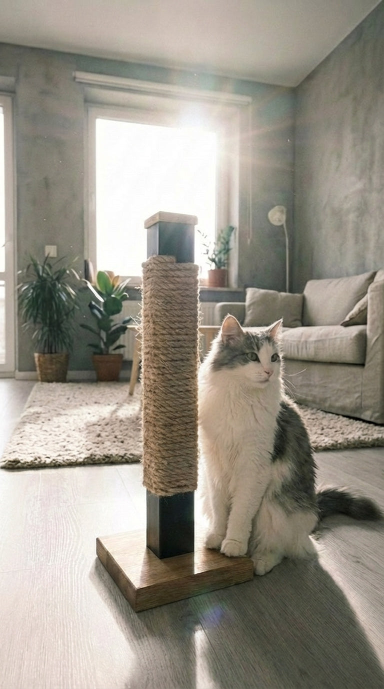 LOF.CATS Durable loft style cat scratcher, wood metal sisal post Manufacturer code Loft Cat Sratching Post