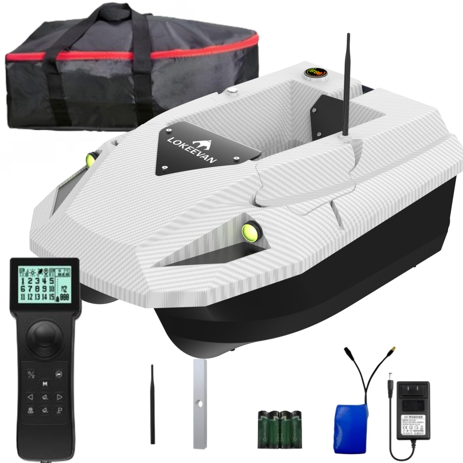 LOKEEVAN D50E GPS Sonar 15600mAh x2 500m Range 2kg 1.7m/s
