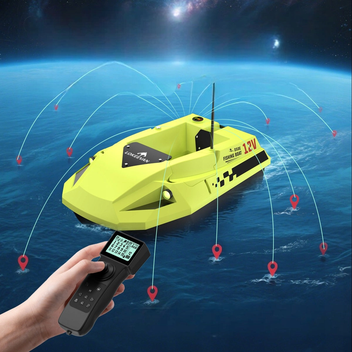 LOKEEVAN D50E GPS Sonar 2x15600mAh 12V 2KG 1.7m/s Height 210 mm