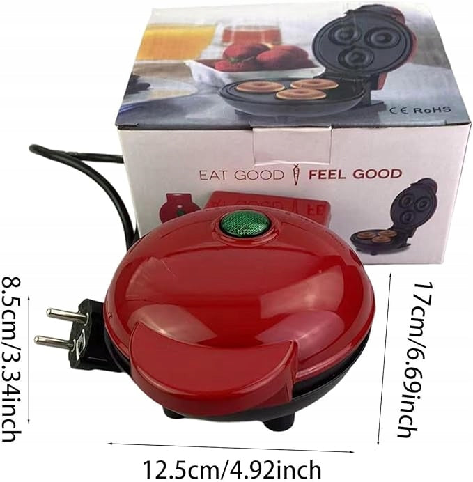 LOMUG Mini Donut Machine – Double Heating, Red Power rating 350 W