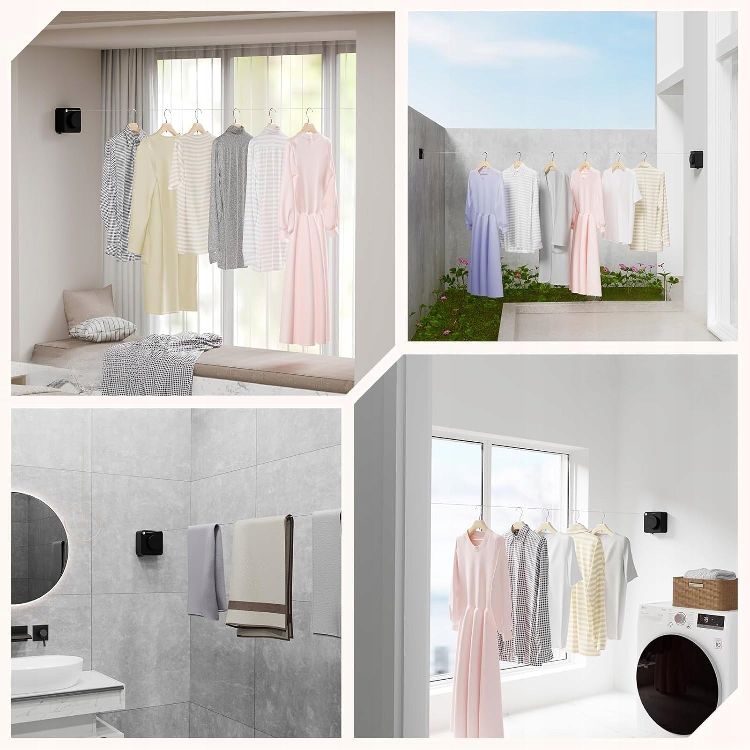 LONG EXTENDABLE LAUNDRY LINE 4,6M DURABLE DRYING STRINGS Kind Balcony