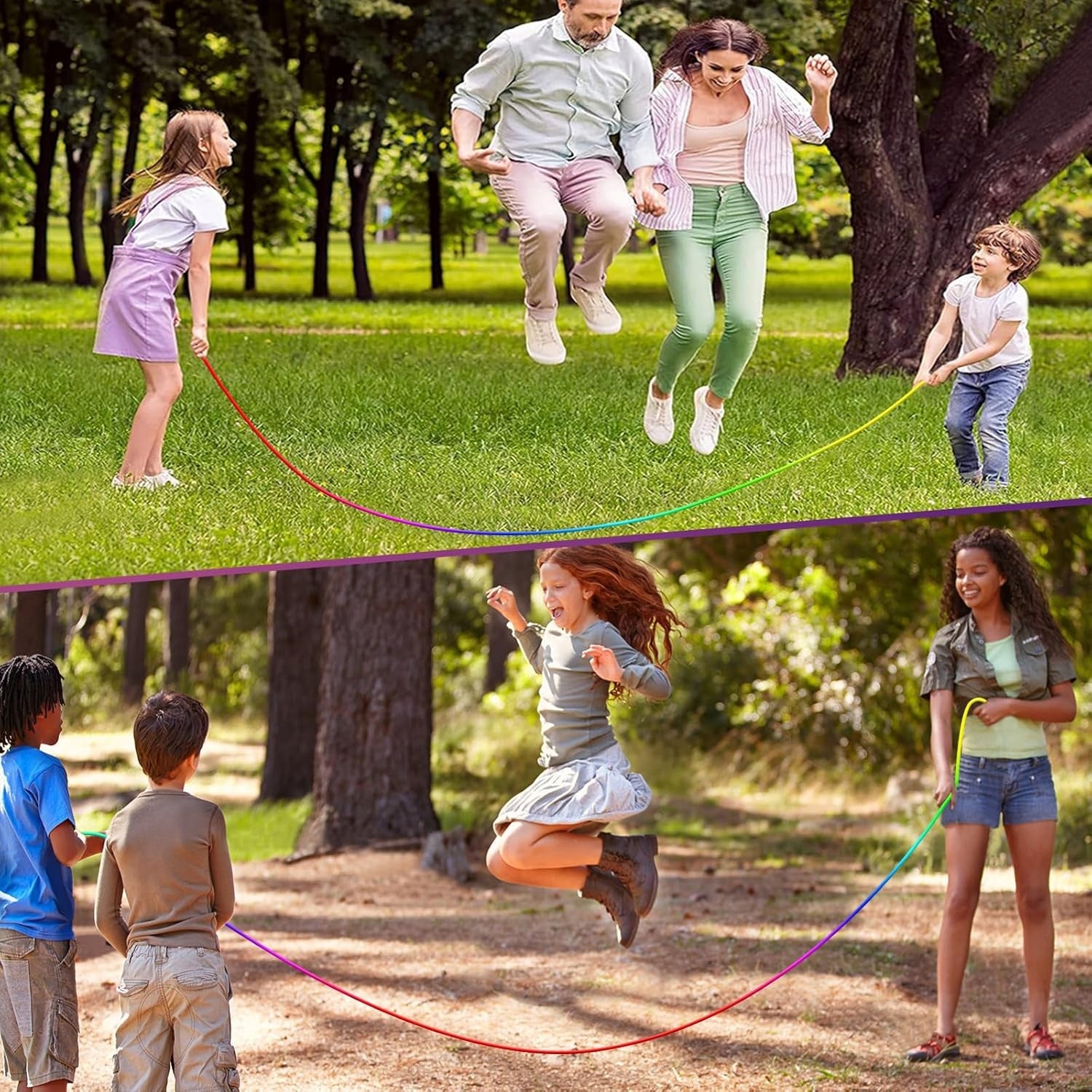 LONG JUMP ROPE FOR SEVERAL CHILDREN 5M RAINBOW OUTDOOR FUN Kid's age 6+ years