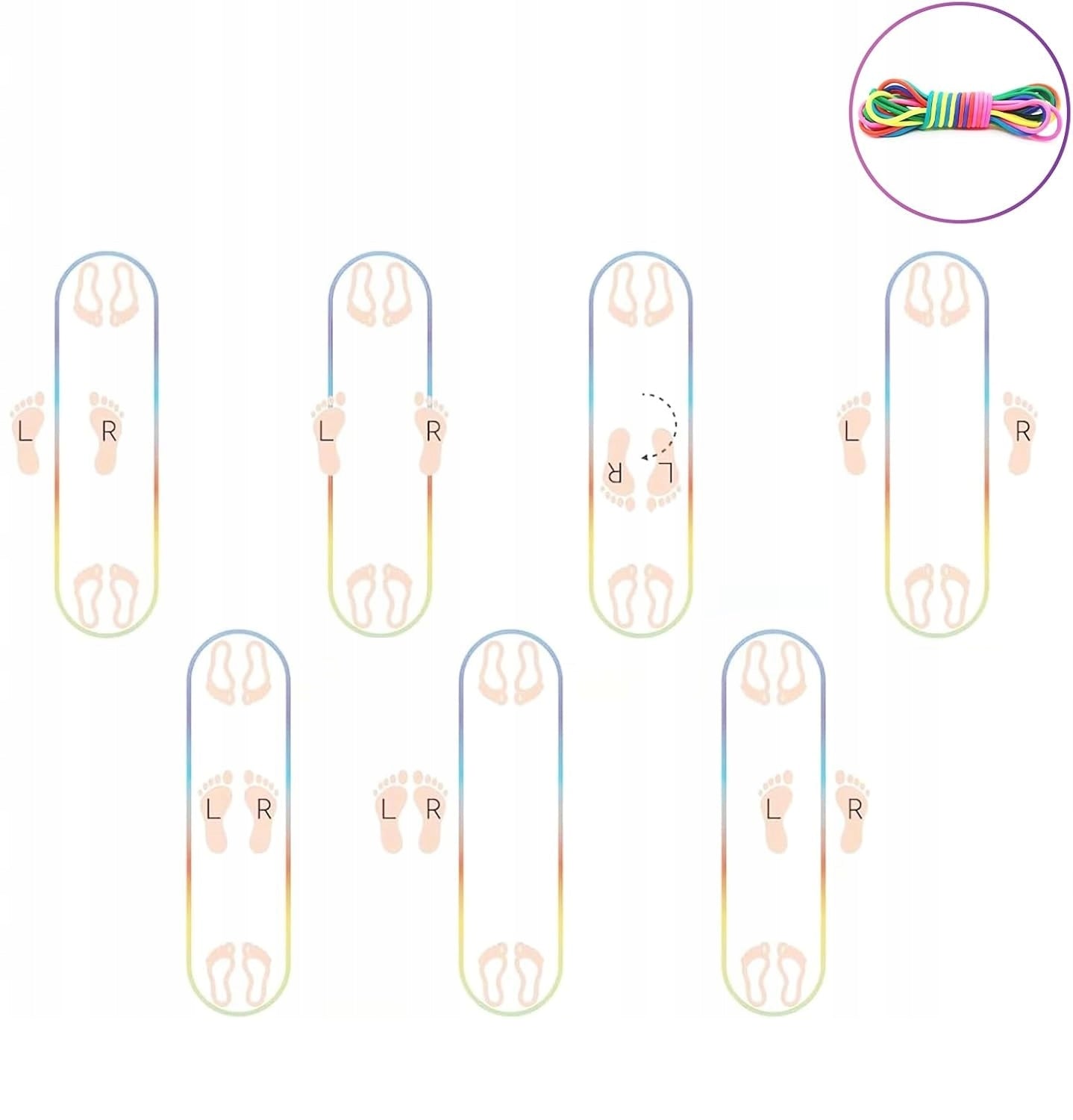 LONG JUMP ROPE FOR SEVERAL CHILDREN 5M RAINBOW OUTDOOR FUN Manufacturer code 51451246