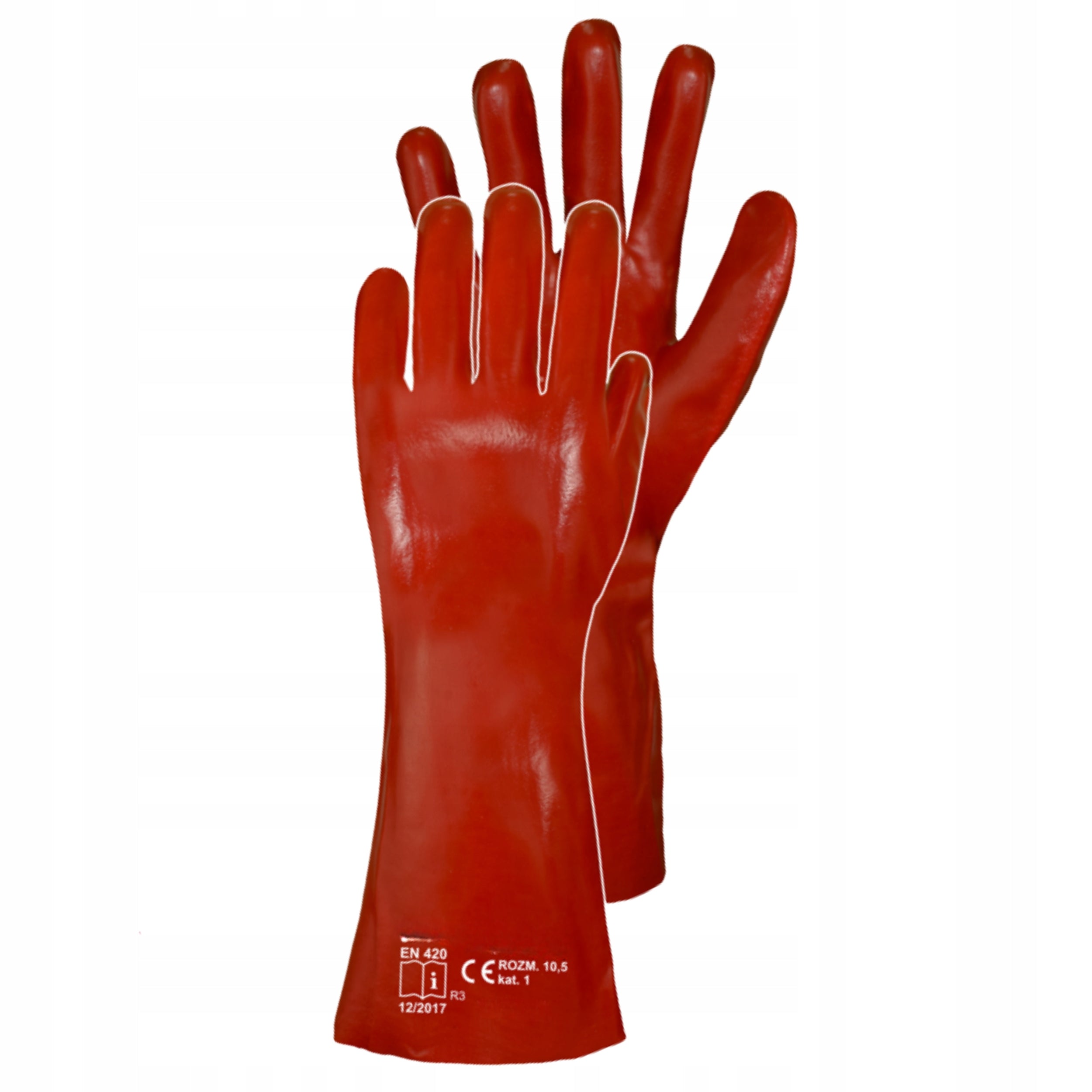 LONG Work Gloves RUBBER PROTECTIVE PVC Economic Health and Safety 35 cm r. 10 Medical device no
