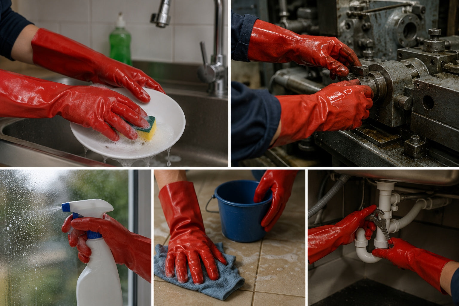 LONG Work Gloves RUBBER PROTECTIVE PVC Economic Health and Safety 35 cm r. 10 Packaging status original