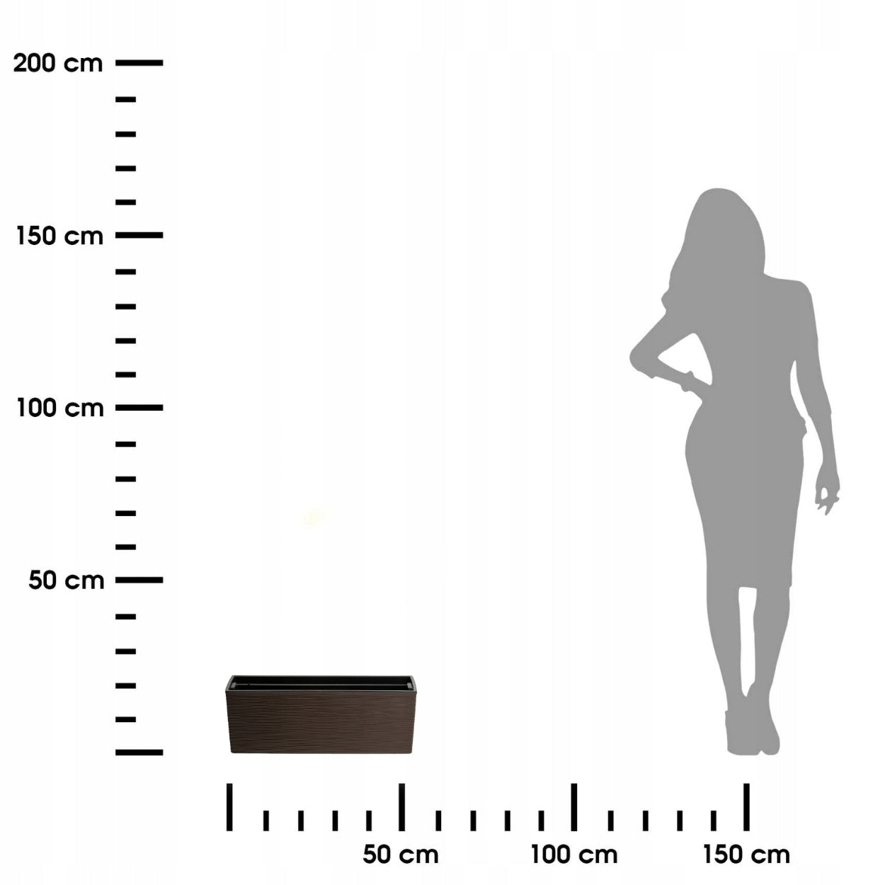 LONGITUDINAL PLANTER BRONZE 56x19 cm garden box flowerbed for terrace balcony Material synthetic material