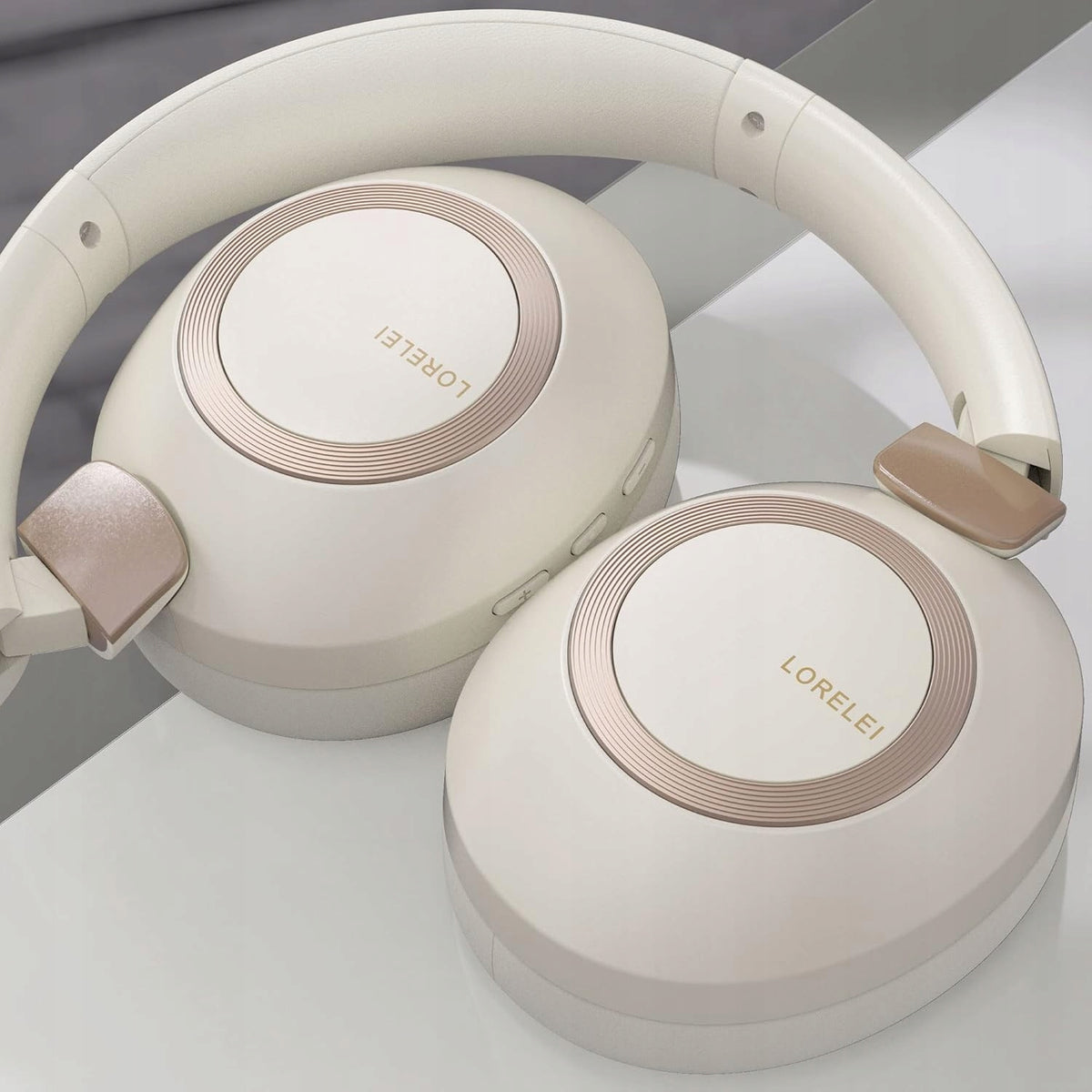 LORELEI B-C6 Wireless On-Ear Headphones Bluetooth 5.3 Beige 50h
