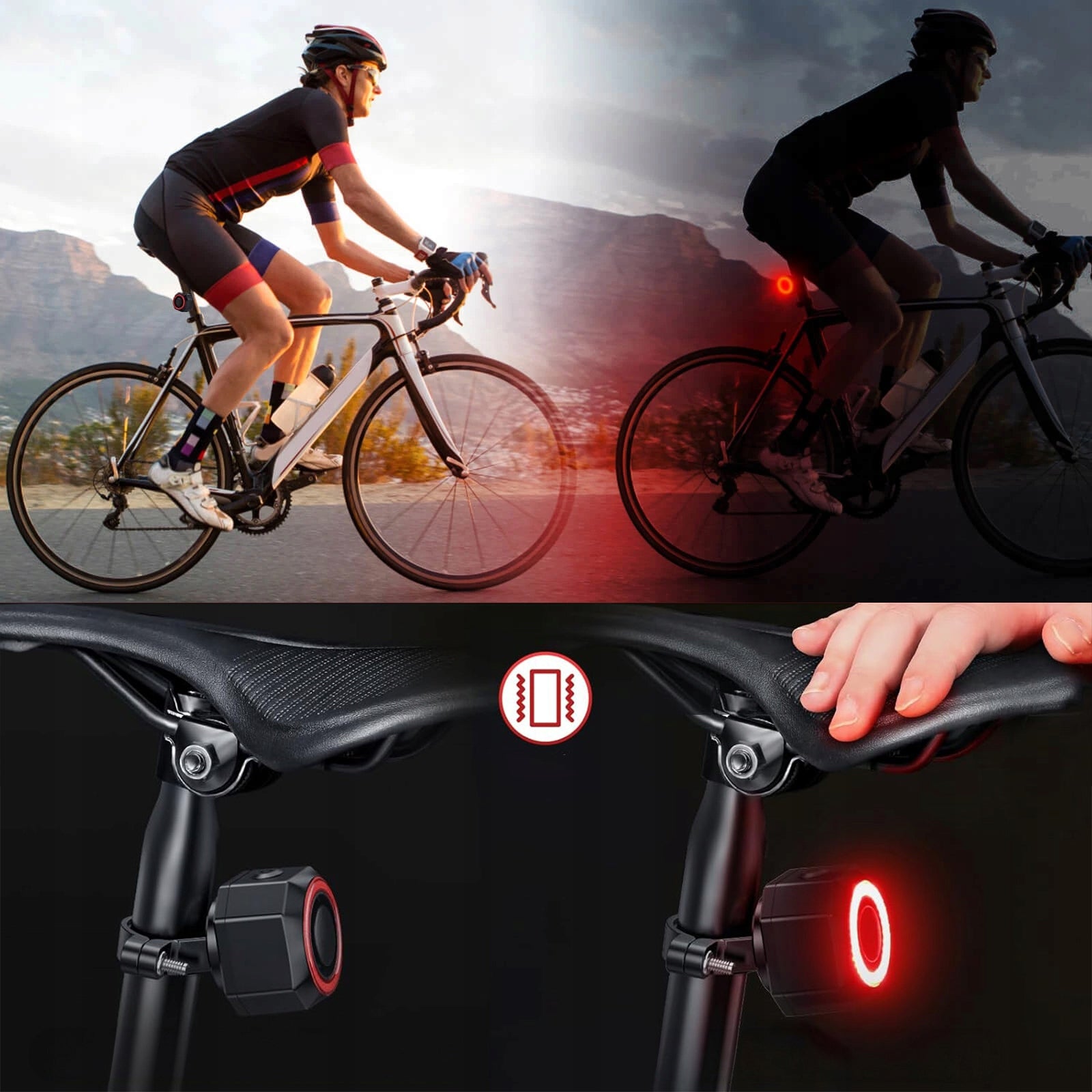 LOUD BICYCLE ALARM ANTI-THEFT REAR LIGHT SMART STOP REMOTE CONTROL HORN Weight 53 g