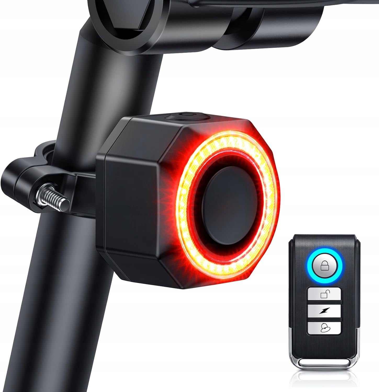 LOUD BICYCLE ALARM ANTI-THEFT REAR LIGHT SMART STOP REMOTE CONTROL HORN