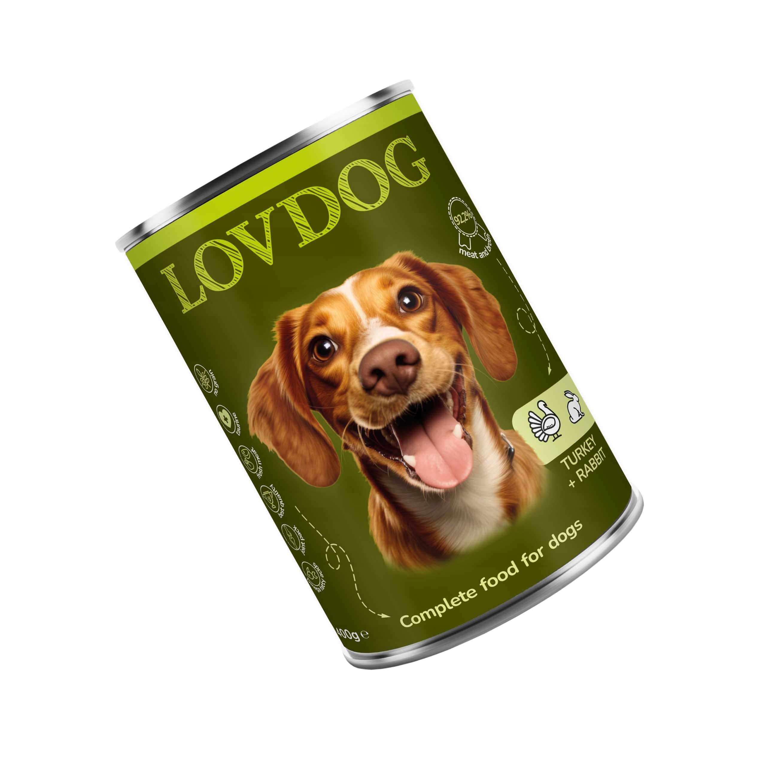 LOVDOG Turkey&Rabbit Grain Free Wet Dog Food - Turkey and Rabbit 400g Manufacturer code 5903178747584