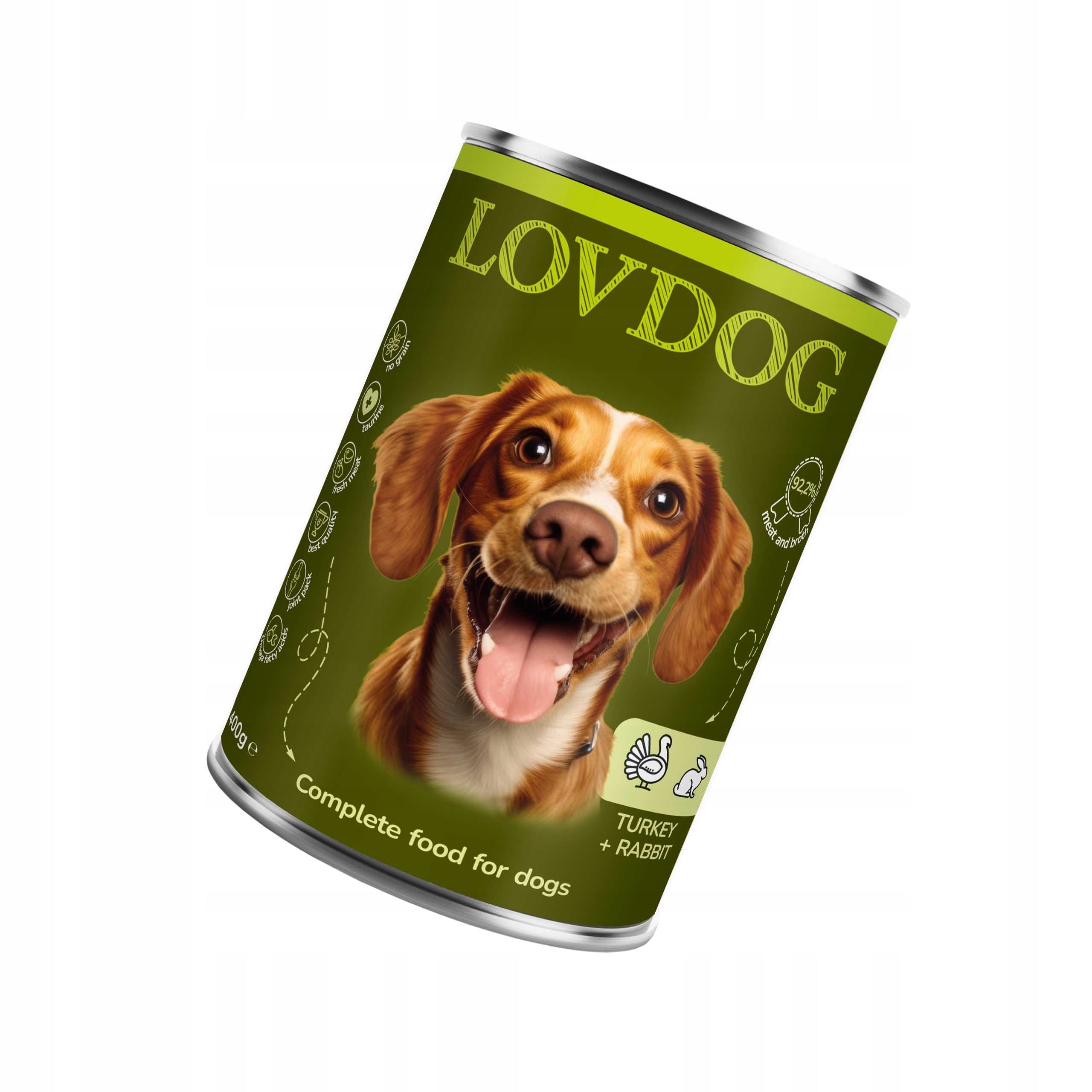 LOVDOG Turkey&Rabbit Grain Free Wet Dog Food - Turkey and Rabbit 400g Packaging status original