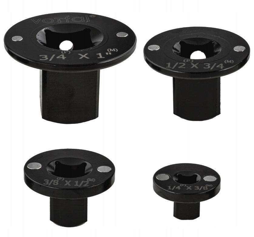 LOW PROFILE IMPACT REDUCTION CAP ADAPTERS 1/4 1/2 3/4 3/8 1 REDUCTION Brand Vorfal