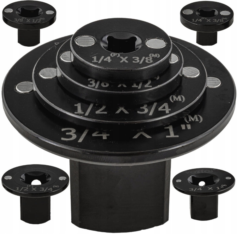 LOW PROFILE IMPACT REDUCTION CAP ADAPTERS 1/4 1/2 3/4 3/8 1 REDUCTION