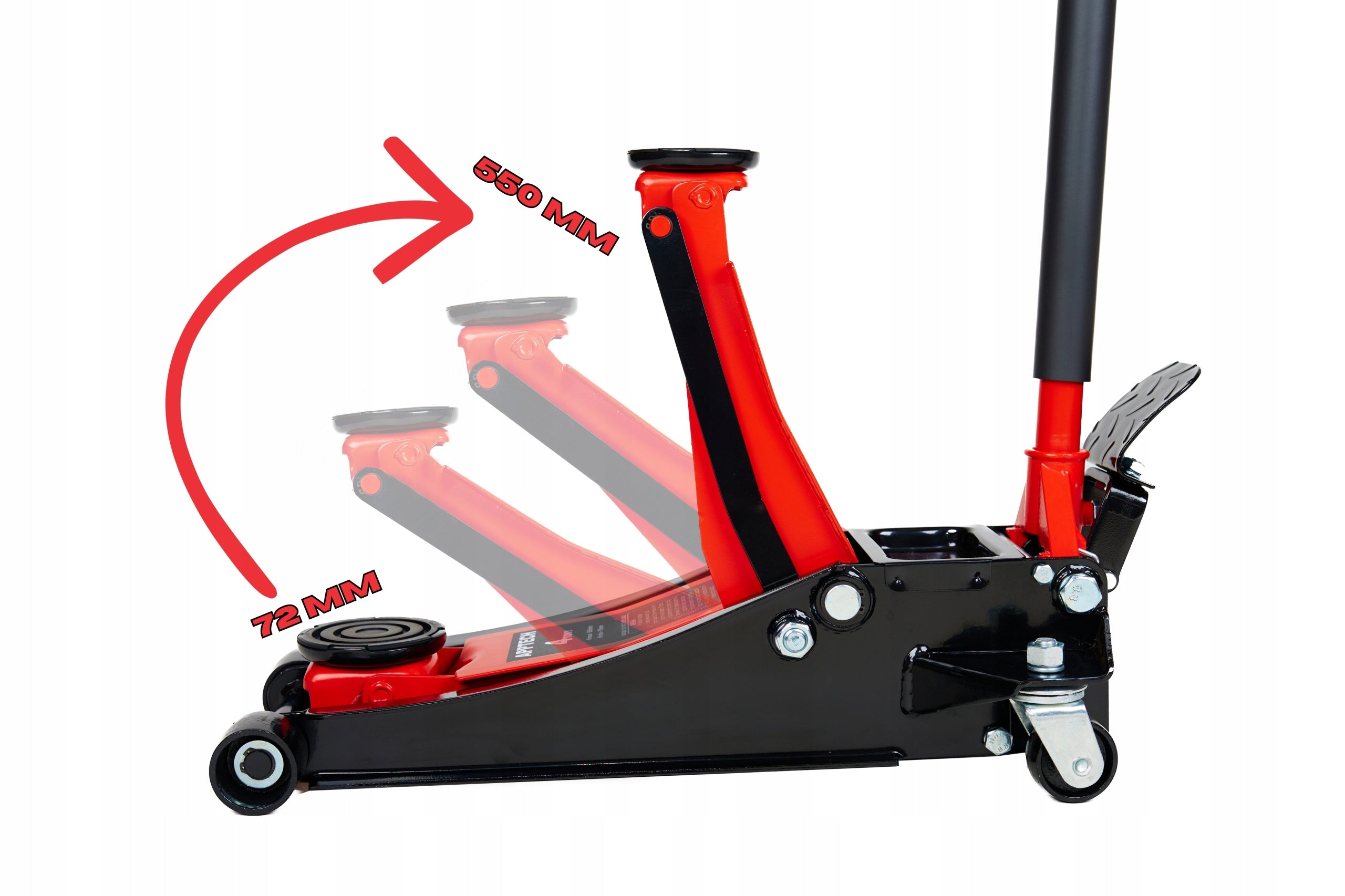 LOW PROFILE LIFT FROG 4T 4 TONS 72-550mm 2-PISTON+RUBBER+PEDAL+HANDLE Y Brand AppTech