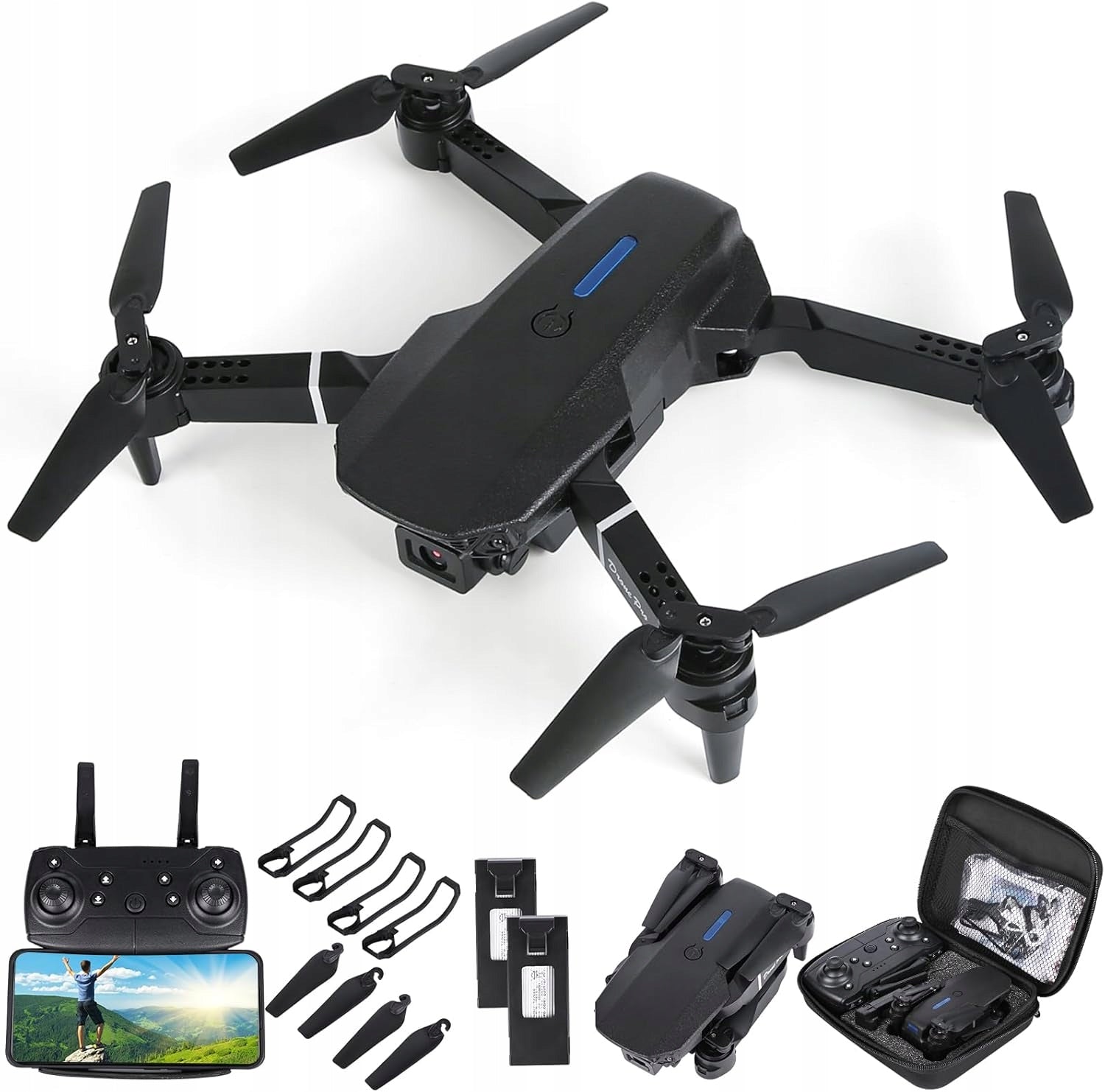 LS-E525 FOLDING DRONE ABS PLASTIC DURABLE WITH SPARE PROPELLERS