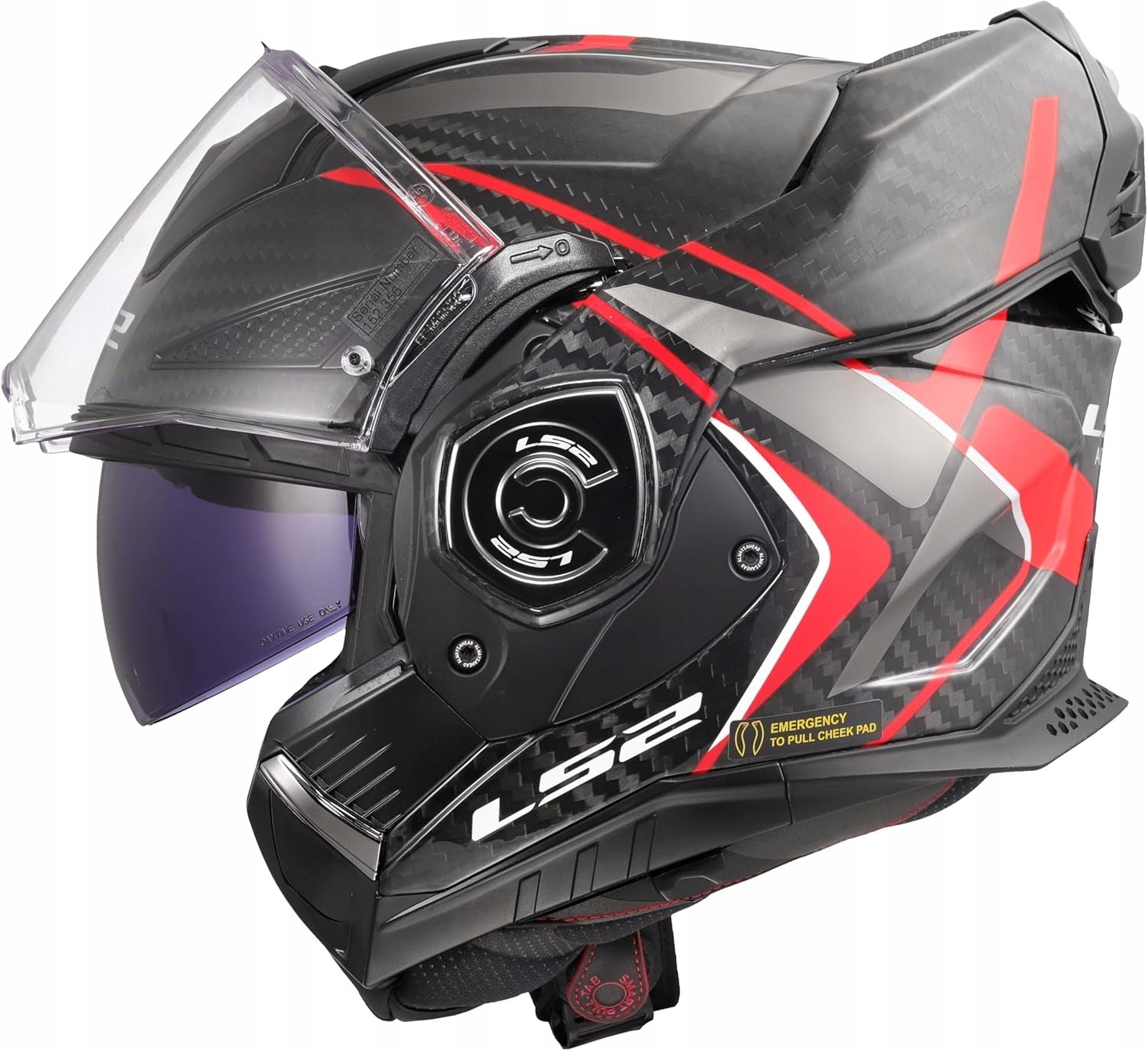 LS2, ADVANT X CARBON FUTURE II Gloss Red Modular Motorcycle Helmet, L VIP Manufacturer's catalog number AK5690156326