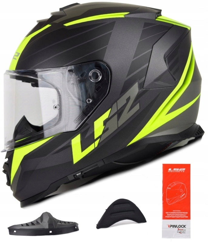 LS2 FF800 STORM II NERVE BLACK YELLOW MOTORCYCLE HELMET INTEGRAL BLENDA L