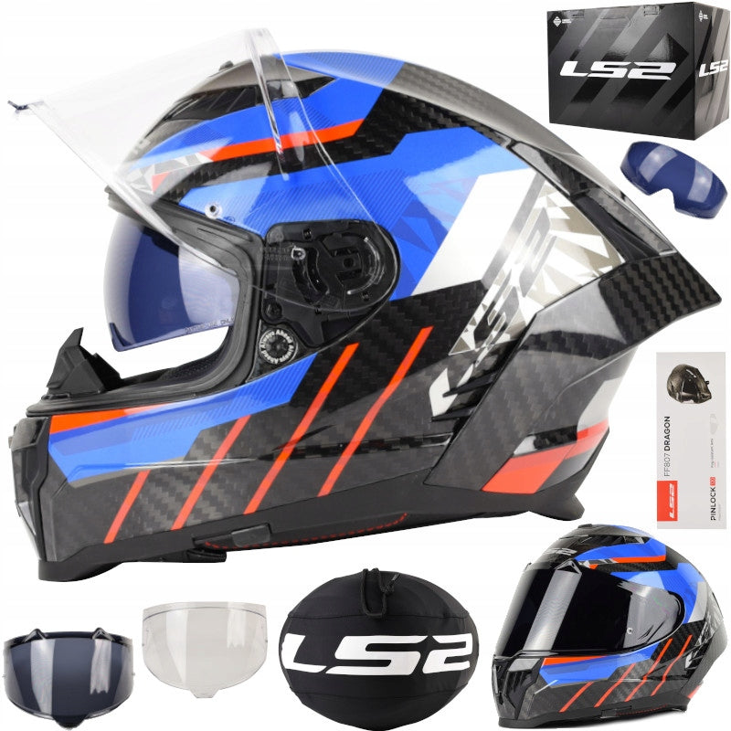 LS2 FF807 Dragon Trax Blue Red M helmet