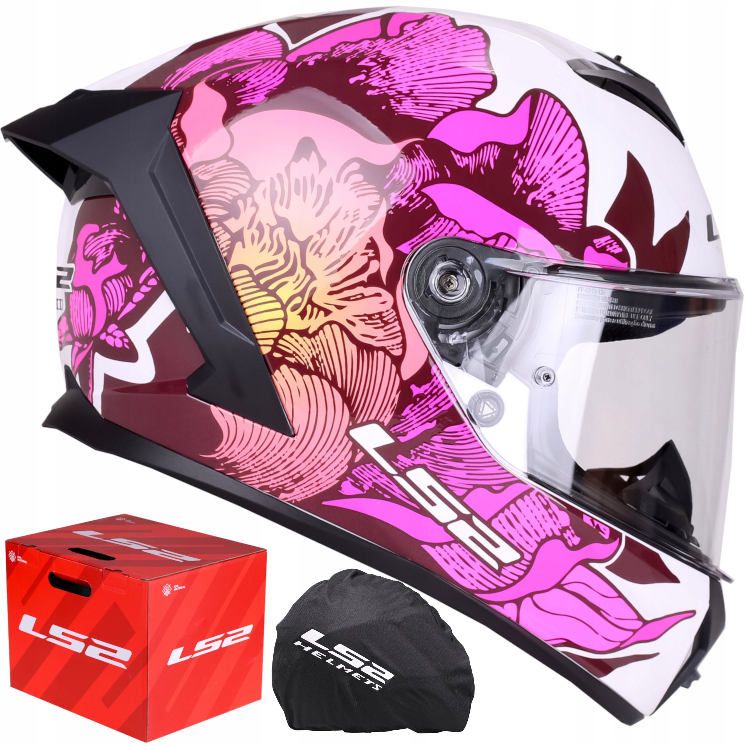 LS2 FF820 Rapid III Poppies women's integral motorcycle helmet | ECE 22.06