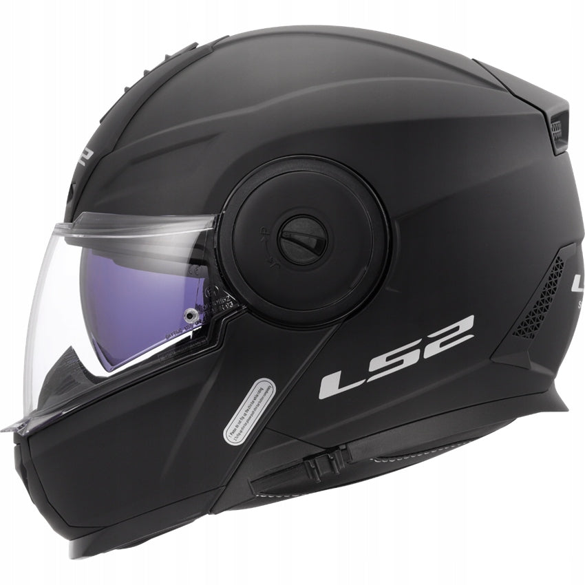 LS2 FF902 SCOPE II SOLID MATT BLACK modular jaw helmet with XS blend