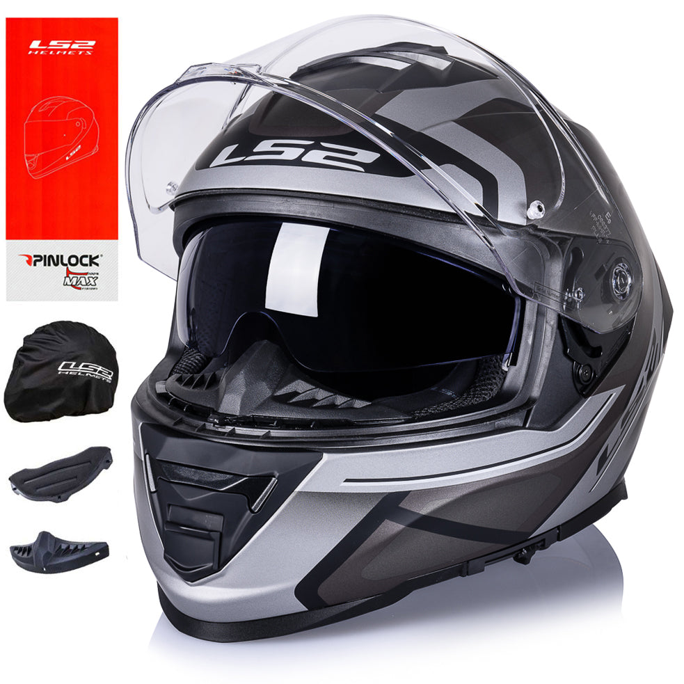 LS2 INTEGRAL MOTORCYCLE HELMET WITH BLEND FF800 STORM II FASTER MAT TITAN S