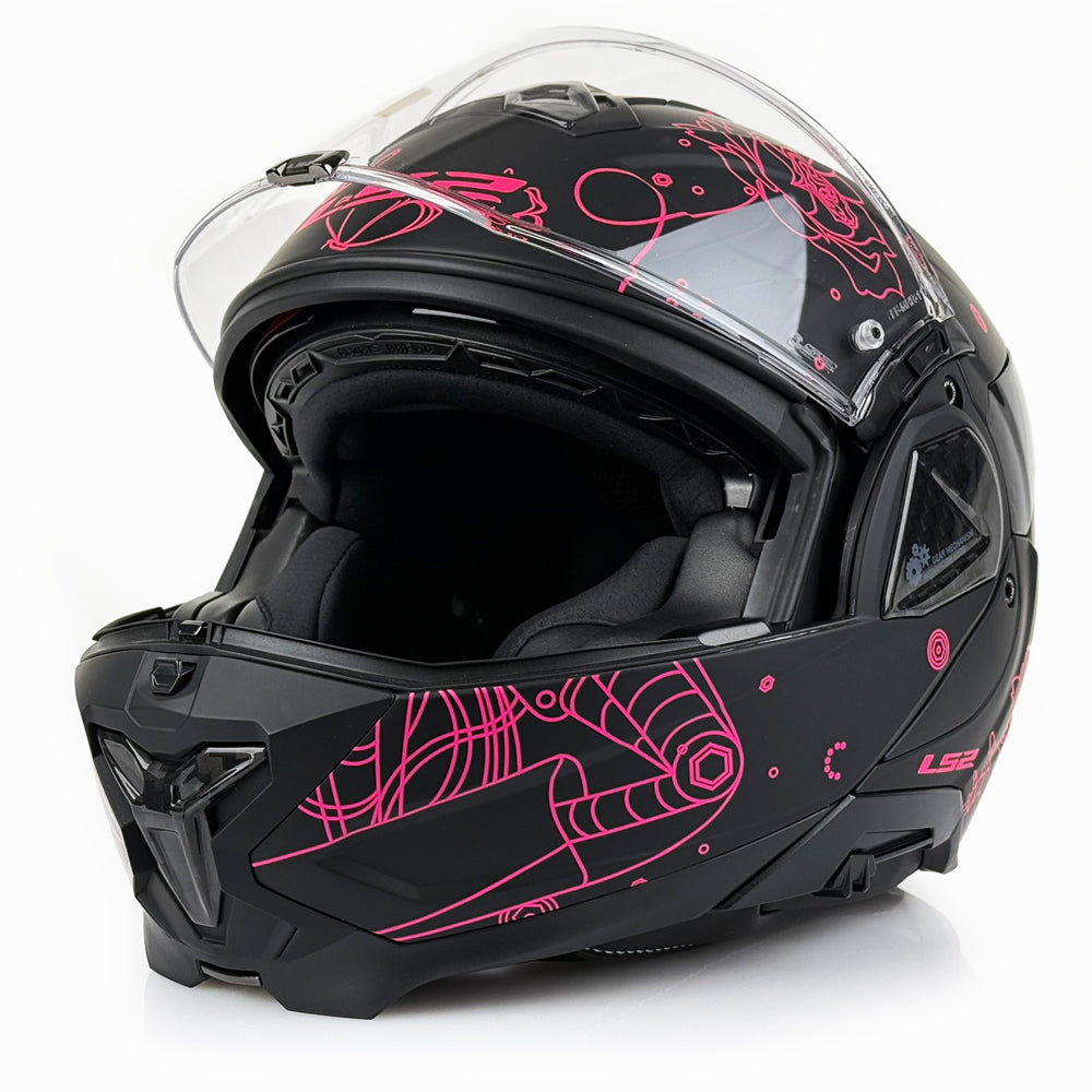 LS2 JAW MOTORCYCLE HELMET WITH BLEND FF910 ADVANT II SOPHIA BLK PINK L Manufacturer LS2