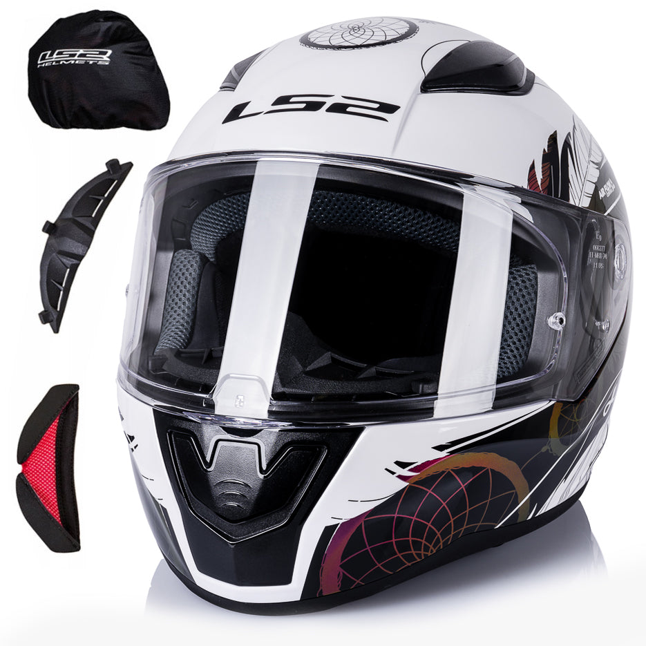 LS2 MOTORCYCLE HELMET INTEGRAL FF353 RAPID II BOHO WHITE BL. PINK S