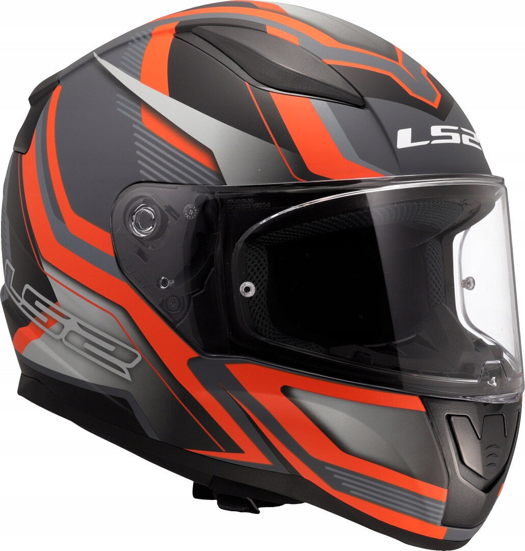LS2 MOTORCYCLE HELMET INTEGRAL FF353 RAPID II FILTZ MAT ORANGE GREY M Size M