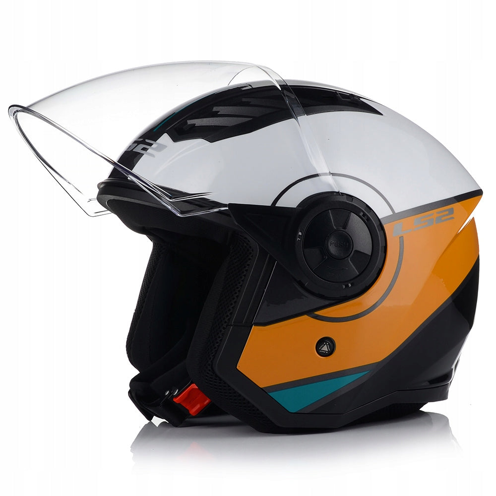 LS2 MOTORCYCLE HELMET OPEN OF616 AIRFLOW II COVER WHITE BROWN S Packaging status original