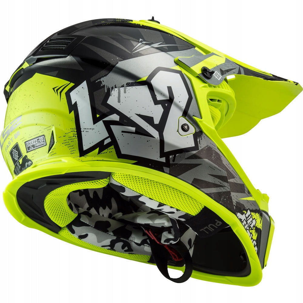 LS2 MX437 FAST II MINI CRUSHER H-V junior children's cross helmet yellow S EAN (GTIN) 6934432855256