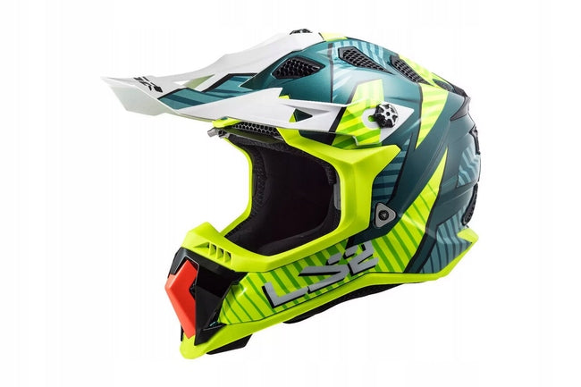 LS2 MX470 Subverter Astro Cobalt HV Yellow MX helmet, size XL