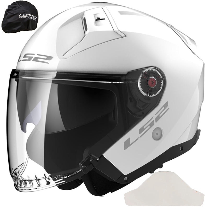 LS2 OPEN MOTORCYCLE HELMET OF603 INFINITY II SOLID WHITE XL