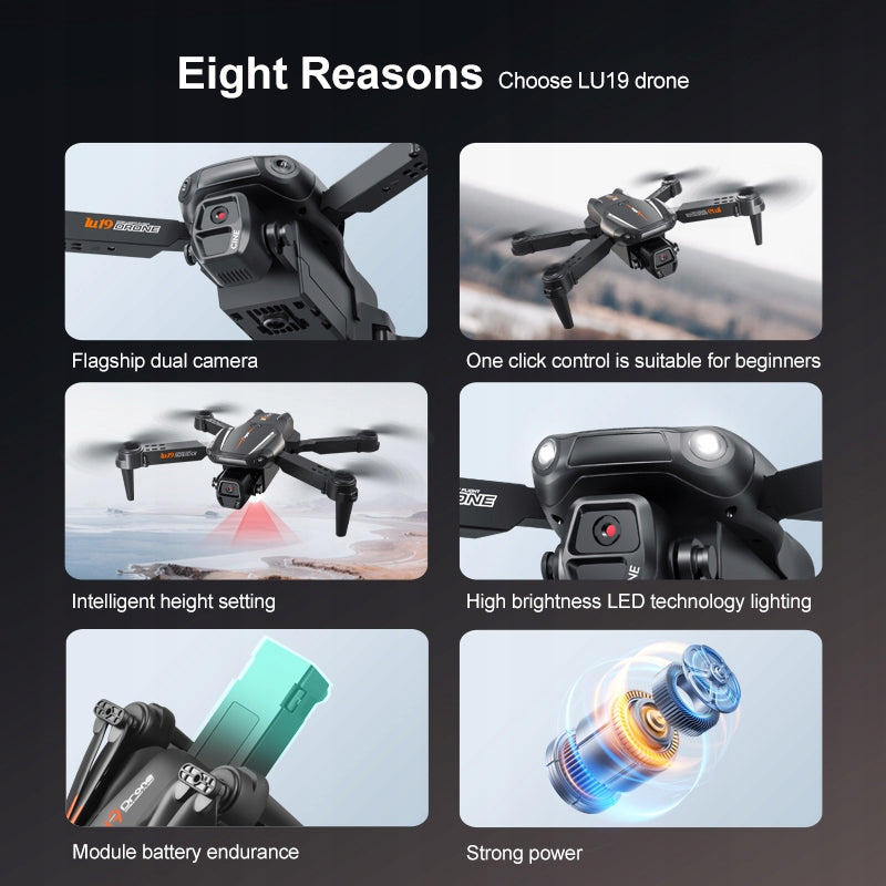 LU19 Dual Camera Drone - Easy Fly, One Key Start, Gesture & WiFi Control Packaging status original