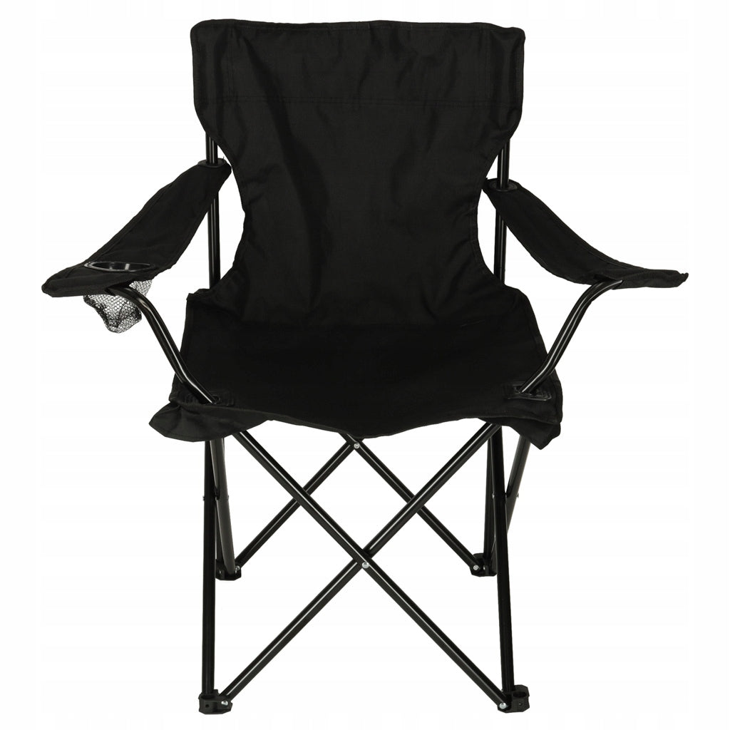 LUARO Folding Fishing Chair Camping Fishing Black Brand Ikonka