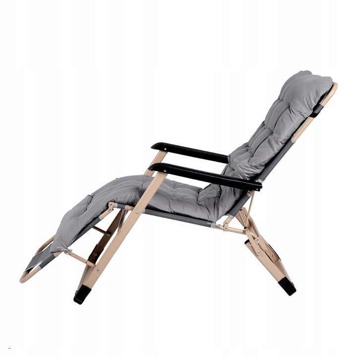 LUARO Garden Sun Lounger Hiking Folding Chair with Cushion Grey Manufacturer code KX3149
